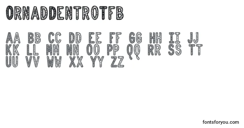 Шрифт OrnadDentroTfb – алфавит, цифры, специальные символы