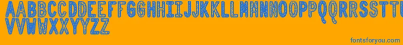 フォントOrnadDentroTfb – オレンジの背景に青い文字