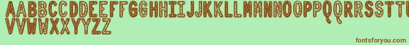 OrnadDentroTfb Font – Brown Fonts on Green Background