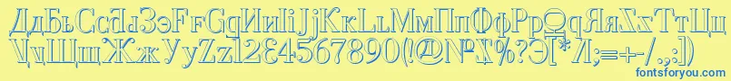 Cyberv2s Font – Blue Fonts on Yellow Background