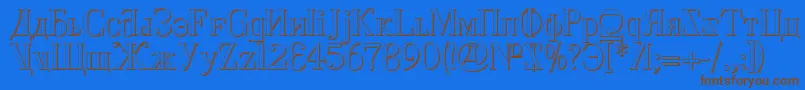 Шрифт Cyberv2s – коричневые шрифты на синем фоне