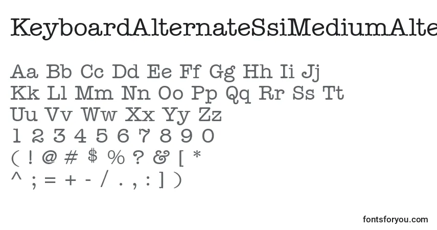 A fonte KeyboardAlternateSsiMediumAlternate – alfabeto, números, caracteres especiais
