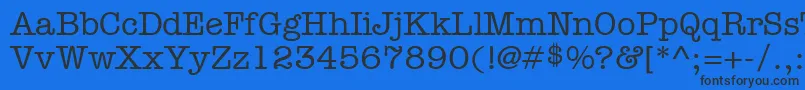 Fonte KeyboardAlternateSsiMediumAlternate – fontes pretas em um fundo azul