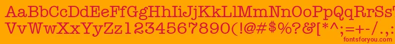 KeyboardAlternateSsiMediumAlternate Font – Red Fonts on Orange Background