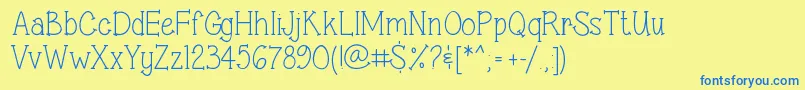 SweetSassySerif Font – Blue Fonts on Yellow Background