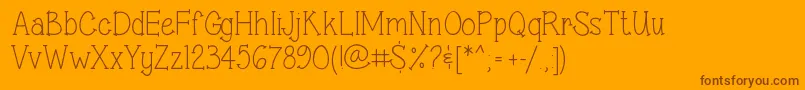 Lisätietoja SweetSassySerif-fontista SweetSassySerif-fontti – ruskeat fontit oranssilla taustalla