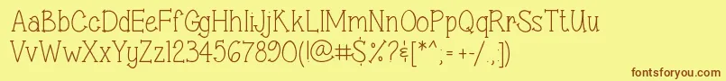 SweetSassySerif-Schriftart – Braune Schriften auf gelbem Hintergrund