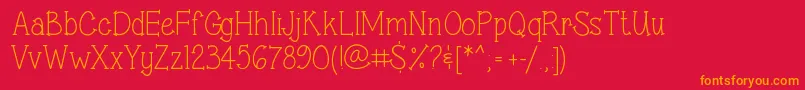 フォントSweetSassySerif – 赤い背景にオレンジの文字