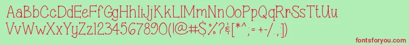 SweetSassySerif Font – Red Fonts on Green Background