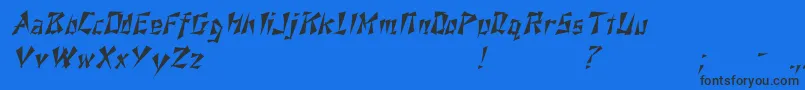 NixonItalic-Schriftart – Schwarze Schriften auf blauem Hintergrund