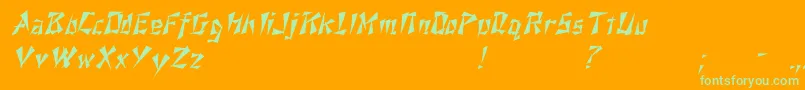 NixonItalic-Schriftart – Grüne Schriften auf orangefarbenem Hintergrund