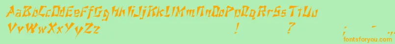 NixonItalic-Schriftart – Orangefarbene Schriften auf grünem Hintergrund