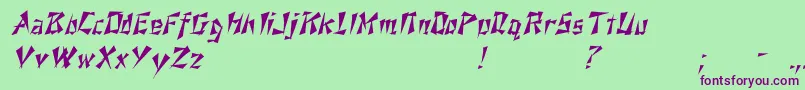Fonte NixonItalic – fontes roxas em um fundo verde