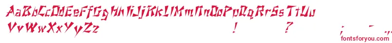 フォントNixonItalic – 白い背景に赤い文字