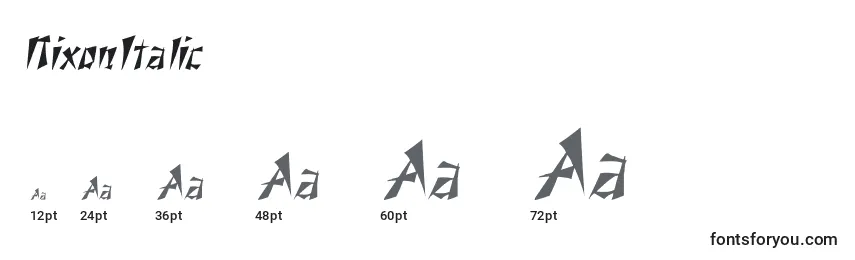 NixonItalic Font Sizes
