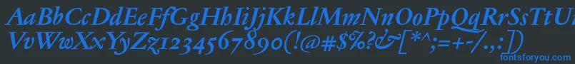 JannontextosfBolditalic Font – Blue Fonts on Black Background