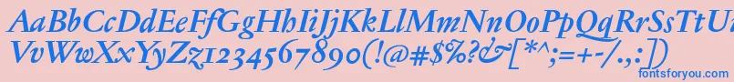 JannontextosfBolditalic Font – Blue Fonts on Pink Background
