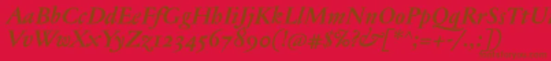 JannontextosfBolditalic Font – Brown Fonts on Red Background