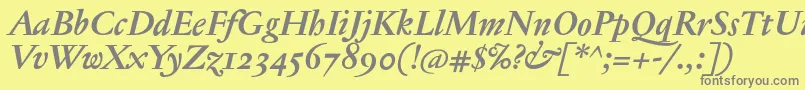 JannontextosfBolditalic Font – Gray Fonts on Yellow Background