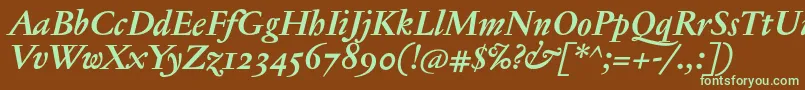 JannontextosfBolditalic Font – Green Fonts on Brown Background