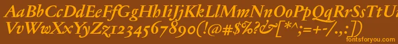 JannontextosfBolditalic Font – Orange Fonts on Brown Background