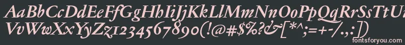 JannontextosfBolditalic Font – Pink Fonts on Black Background
