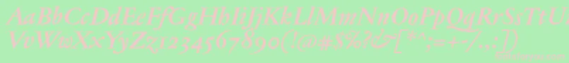 JannontextosfBolditalic Font – Pink Fonts on Green Background