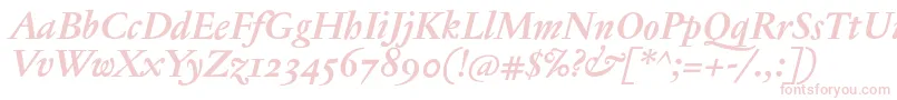 Шрифт JannontextosfBolditalic – розовые шрифты
