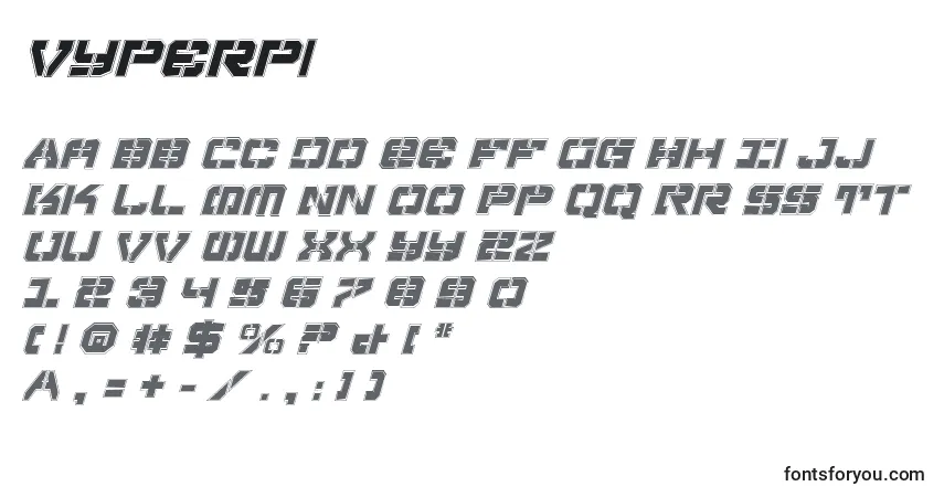 Schriftart Vyperpi – Alphabet, Zahlen, spezielle Symbole