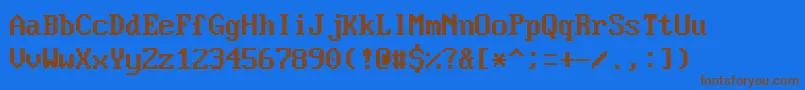 Fonte VideoTerminalScreen – fontes marrons em um fundo azul