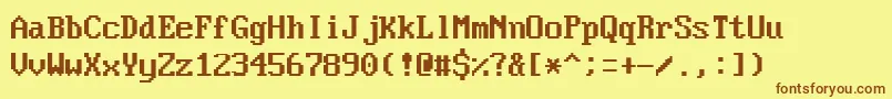 Fonte VideoTerminalScreen – fontes marrons em um fundo amarelo