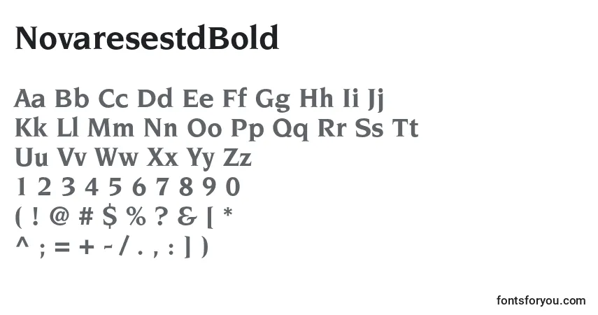 Czcionka NovaresestdBold – alfabet, cyfry, specjalne znaki