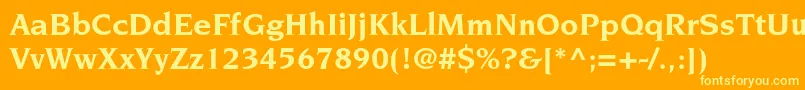 NovaresestdBold-fontti – keltaiset fontit oranssilla taustalla