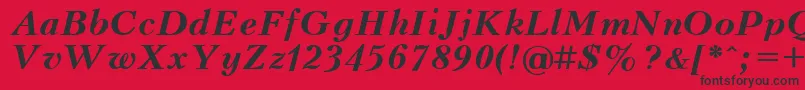 UkrainianpeterburgBolditalic Font – Black Fonts on Red Background