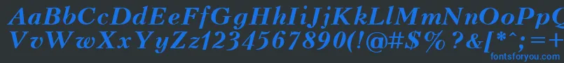 UkrainianpeterburgBolditalic Font – Blue Fonts on Black Background