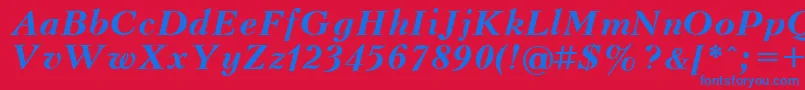 UkrainianpeterburgBolditalic Font – Blue Fonts on Red Background