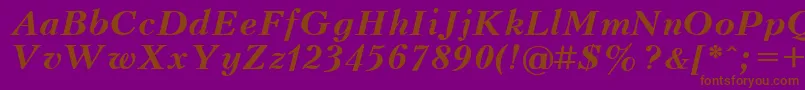 UkrainianpeterburgBolditalic Font – Brown Fonts on Purple Background