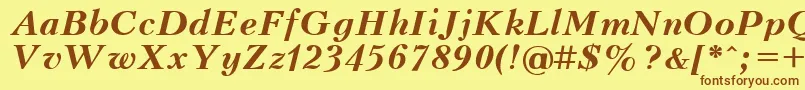 UkrainianpeterburgBolditalic Font – Brown Fonts on Yellow Background