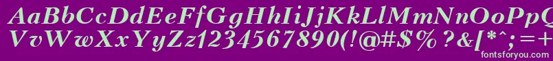 UkrainianpeterburgBolditalic Font – Green Fonts on Purple Background