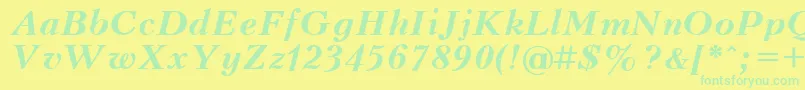 UkrainianpeterburgBolditalic Font – Green Fonts on Yellow Background