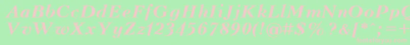 UkrainianpeterburgBolditalic-fontti – vaaleanpunaiset fontit vihreällä taustalla