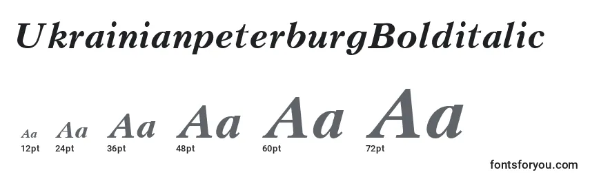 UkrainianpeterburgBolditalic Font Sizes