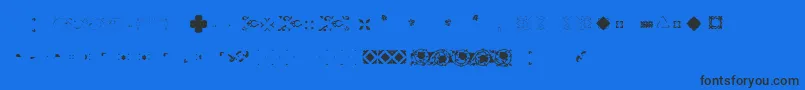Czcionka Pfornmtreasures2Layer4 – czarne czcionki na niebieskim tle
