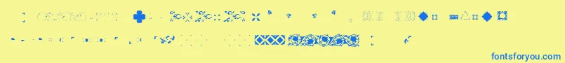 Шрифт Pfornmtreasures2Layer4 – синие шрифты на жёлтом фоне