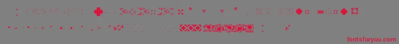 フォントPfornmtreasures2Layer4 – 赤い文字の灰色の背景