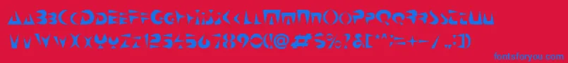 Czcionka Neospaci – niebieskie czcionki na czerwonym tle
