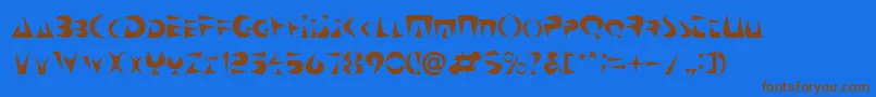 Neospaci Font – Brown Fonts on Blue Background
