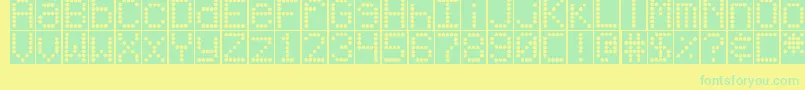DjbUpOnTheScoreboard Font – Green Fonts on Yellow Background