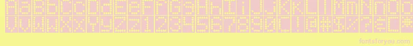 Czcionka DjbUpOnTheScoreboard – różowe czcionki na żółtym tle