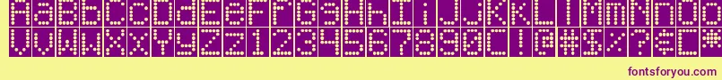 DjbUpOnTheScoreboard Font – Purple Fonts on Yellow Background